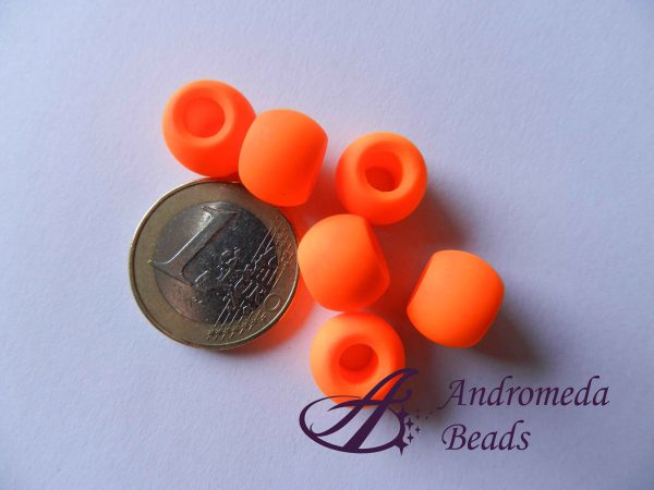 1 Perla con Foro Largo 11x9mm colore Arancio Fluo