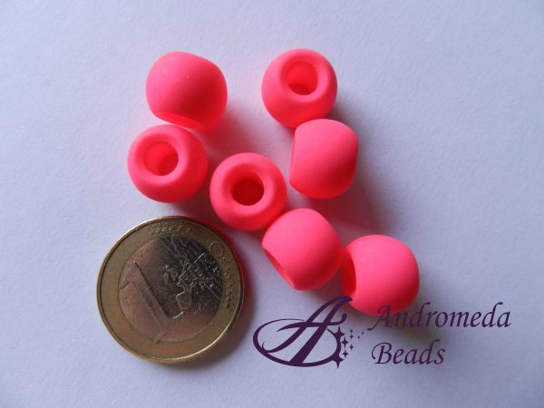1 Perla con Foro Largo 11x9mm colore Rosa Fluo