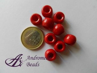1 Perla con Foro Largo 11x9mm colore Rosso Corallo