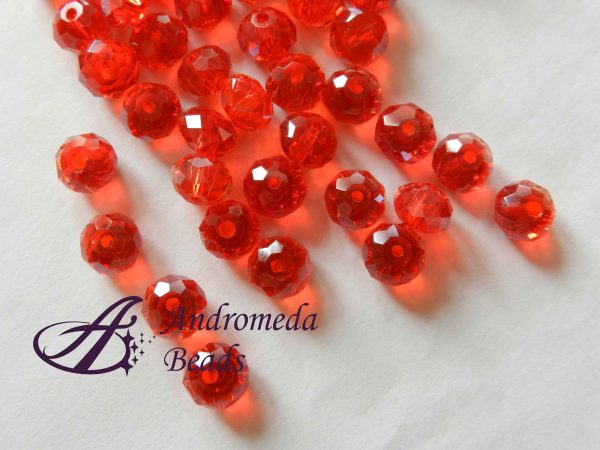 Briolette Cristallo 8mm Rosso