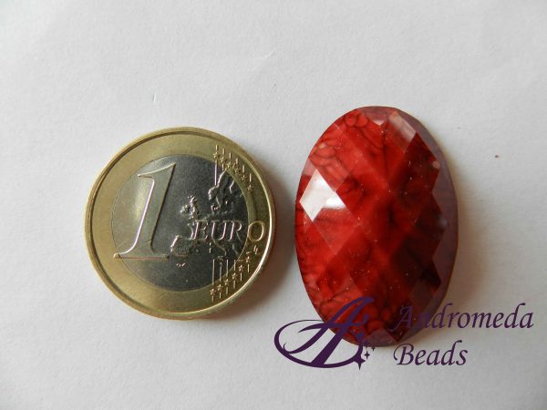 Cabochon in Resina 29x20mm colore Rosso