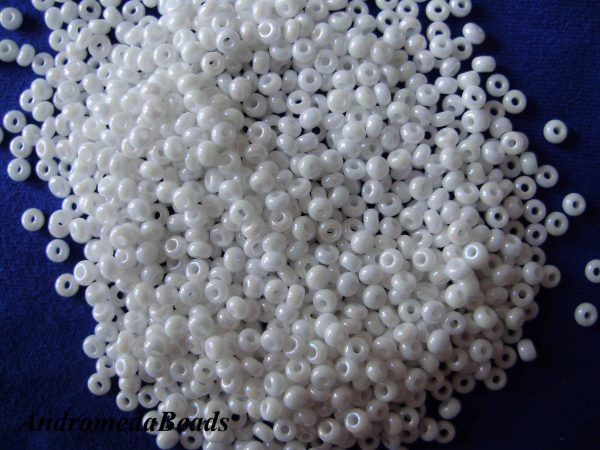 Perline di Conteria 9/0 Rocailles Bianco Lucido Riflessi AB 10gr