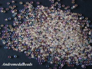 Perline di Conteria 9/0 Rocailles Cristallo AB 10gr