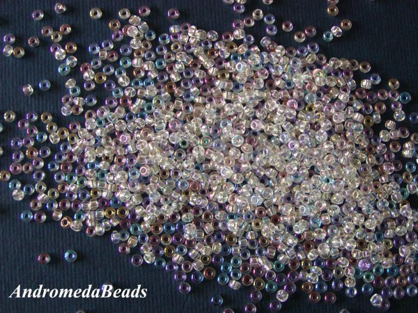 Perline di Conteria 9/0 Rocailles Cristallo AB 10gr