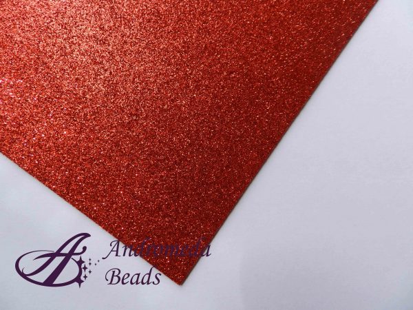 Foglio di Creasoft (Gomma Crepla) Glitter 20x30cm 2mm Rosso
