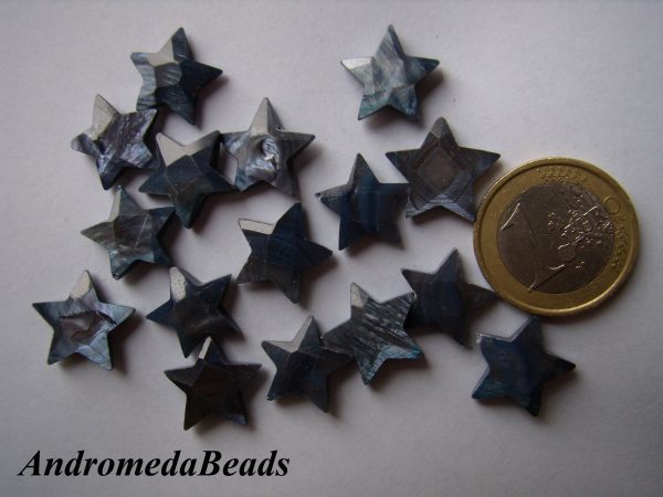 Stellina di Madreperla Sfaccettata Blu Montana 12x14mm