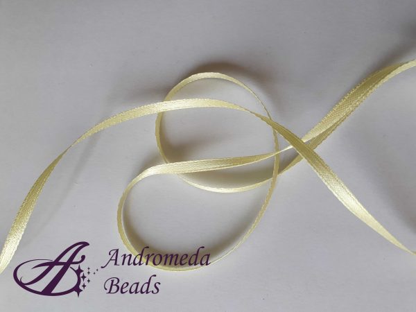 Nastro Doppio Raso 3mm colore Giallo Chiaro Rotolo 50m