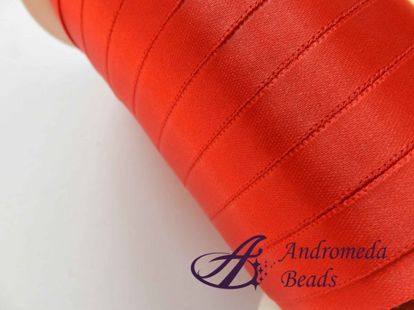 Nastro Doppio Raso 10mm colore Rosso Rotolo 100m