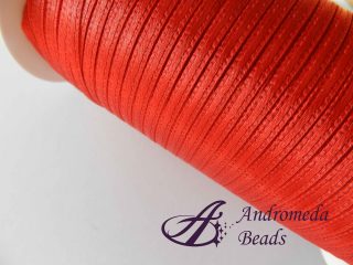Nastro Doppio Raso 3mm colore Rosso Rotolo 100m
