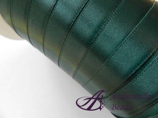 Nastro Doppio Raso 10mm colore Verde Pavone Rotolo 100m