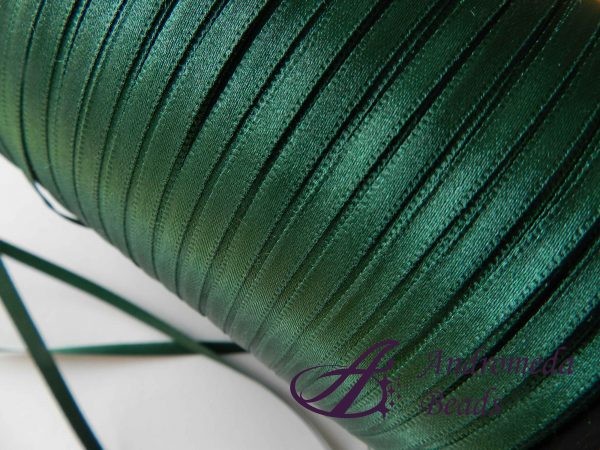 Nastro Doppio Raso 3mm colore Verde Pavone Rotolo 200m