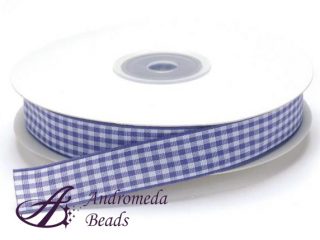Nastro a Quadretti Lilla/Bianchi 15mm Rotolo 25m