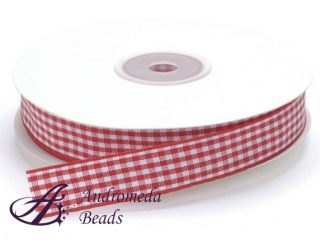 Nastro a Quadretti Rosso/Bianchi 15mm Rotolo 25m