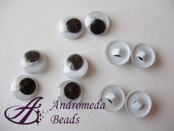 1 Coppia di Occhietti da Cucire con Pupille Mobili 8mm