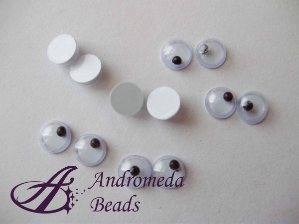 1 Coppia di Occhietti da Incollare con Pupille Mobili 5mm