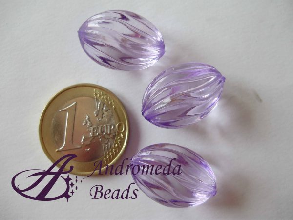 Ovale in Acrilico Trasparente 22x13mm colore Lilla