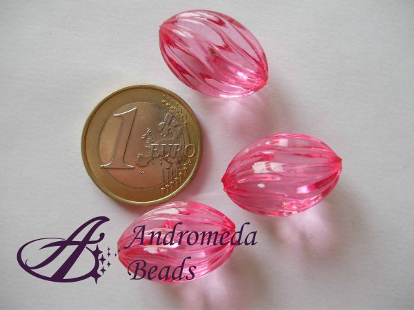 Ovale in Acrilico Trasparente 22x13mm colore Fucsia