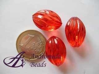 Ovale in Acrilico Trasparente 22x13mm colore Rosso