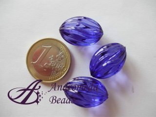 Ovale in Acrilico Trasparente 22x13mm colore Viola Scuro