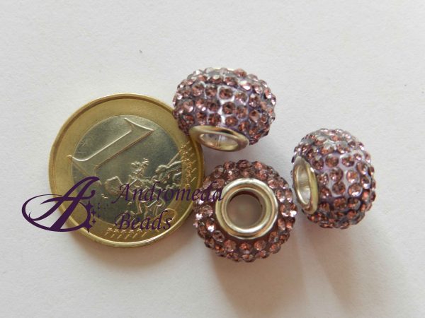 Perla Stile Pandora con Strass Ametista