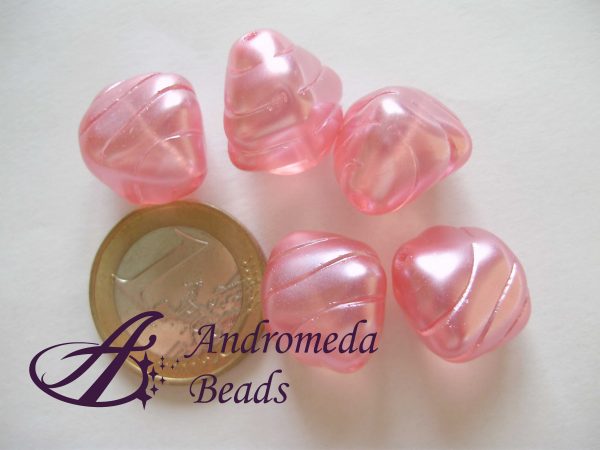 Perla in Vetro 18x16mm colore Rosa Chiaro Perlato