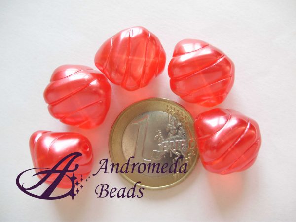 Perla in Vetro 18x16mm colore Rosso Perlato