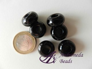 Perla con Foro Largo 16mm colore Nero