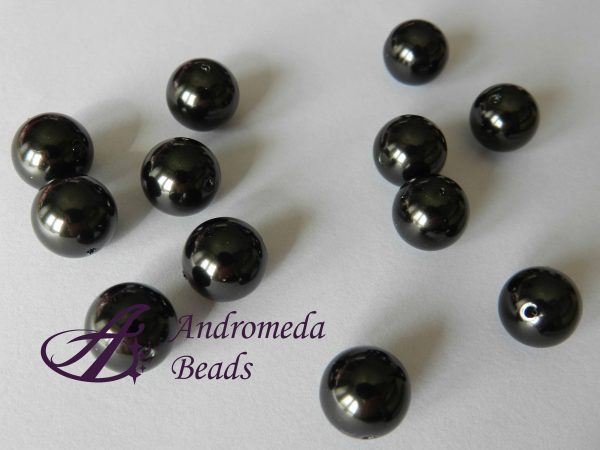 5 Perle in Plastica 12mm colore Nero