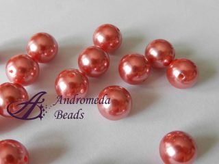 5 Perle in Plastica 12mm colore Rosa Scuro