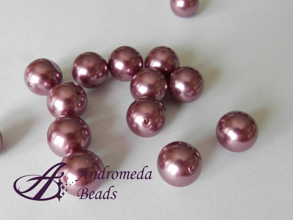 5 Perle in Plastica 12mm colore Viola