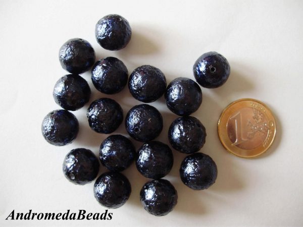 2 Perle Acidate 14mm colore Blu