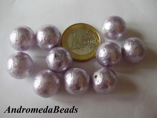 2 Perle Acidate 14mm colore Glicine Chiaro
