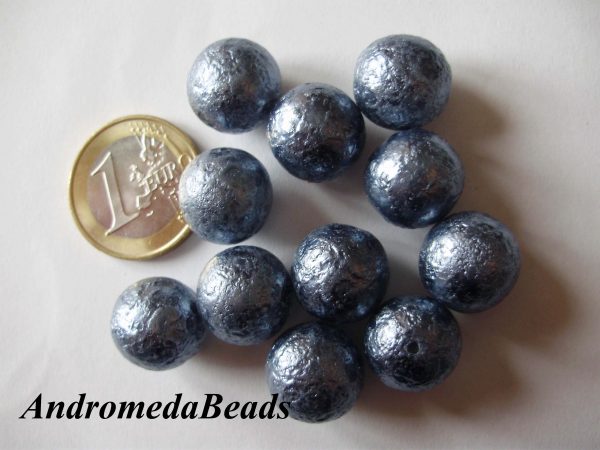 2 Perle Acidate 14mm colore Jeans