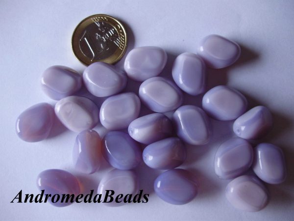 Perla di Vetro Slovacco colore Lilla Sfumato 17x13mm