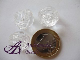 Rosa in Acrilico Trasparente 15x14mm colore Cristallo