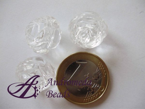 Rosa in Acrilico Trasparente 15x14mm colore Cristallo
