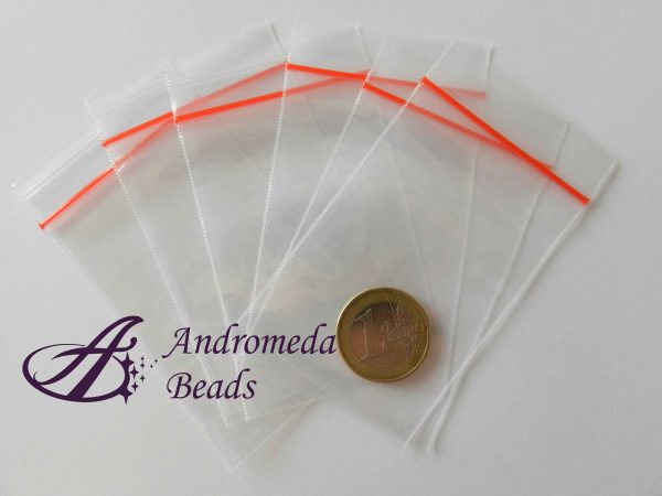 1 Confezione 100 Sacchettini in Polietilene con Zip 50x75mm