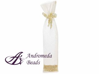 Sacchettino Portaconfetti in Organza Avorio con Tirante 3x13cm