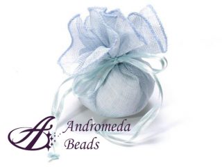Sacchetto Tela Portaconfetti Base Tonda con Tirante Azzurro Baby 24cm