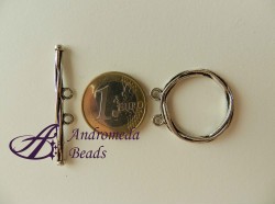 Set Chiusura 2 Anelli 28x26mm colore Argento Antico
