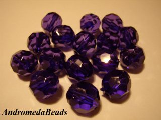 5 Perle in Plastica sfaccettata 20mm colore Viola
