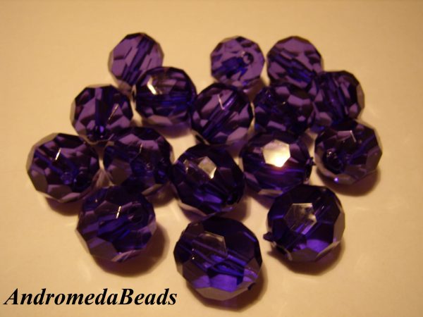5 Perle in Plastica sfaccettata 20mm colore Viola