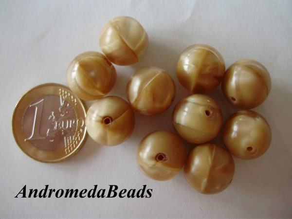 Sfera di Vetro Slovacco colore Variegato Beige 13mm