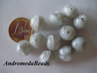 Sfera di Vetro Slovacco colore Variegato Grigio/Cristallo 13mm