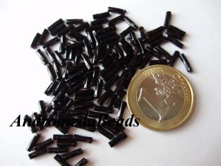 Perline Twisted Bugle 7mm Nero 10gr