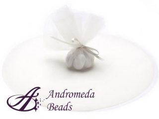 Tulle Portaconfetti Tondo a Filet Avorio 23.5cm