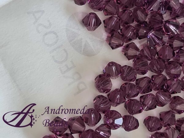 5 Cristalli Preciosa bicono 6mm Amethyst