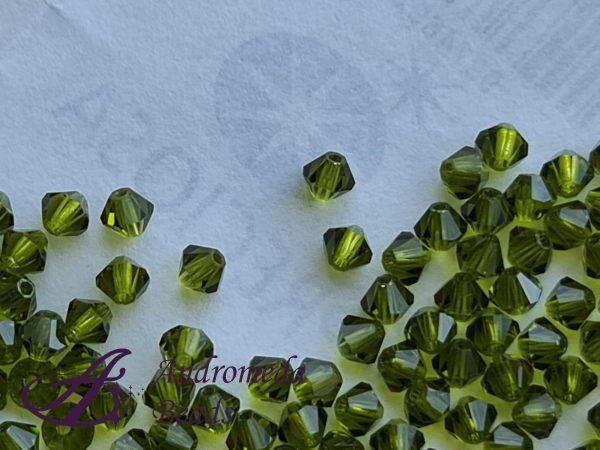 10 Cristalli Preciosa bicono 4mm Olivine