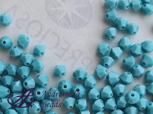 10 Cristalli Preciosa bicono 4mm Turquoise